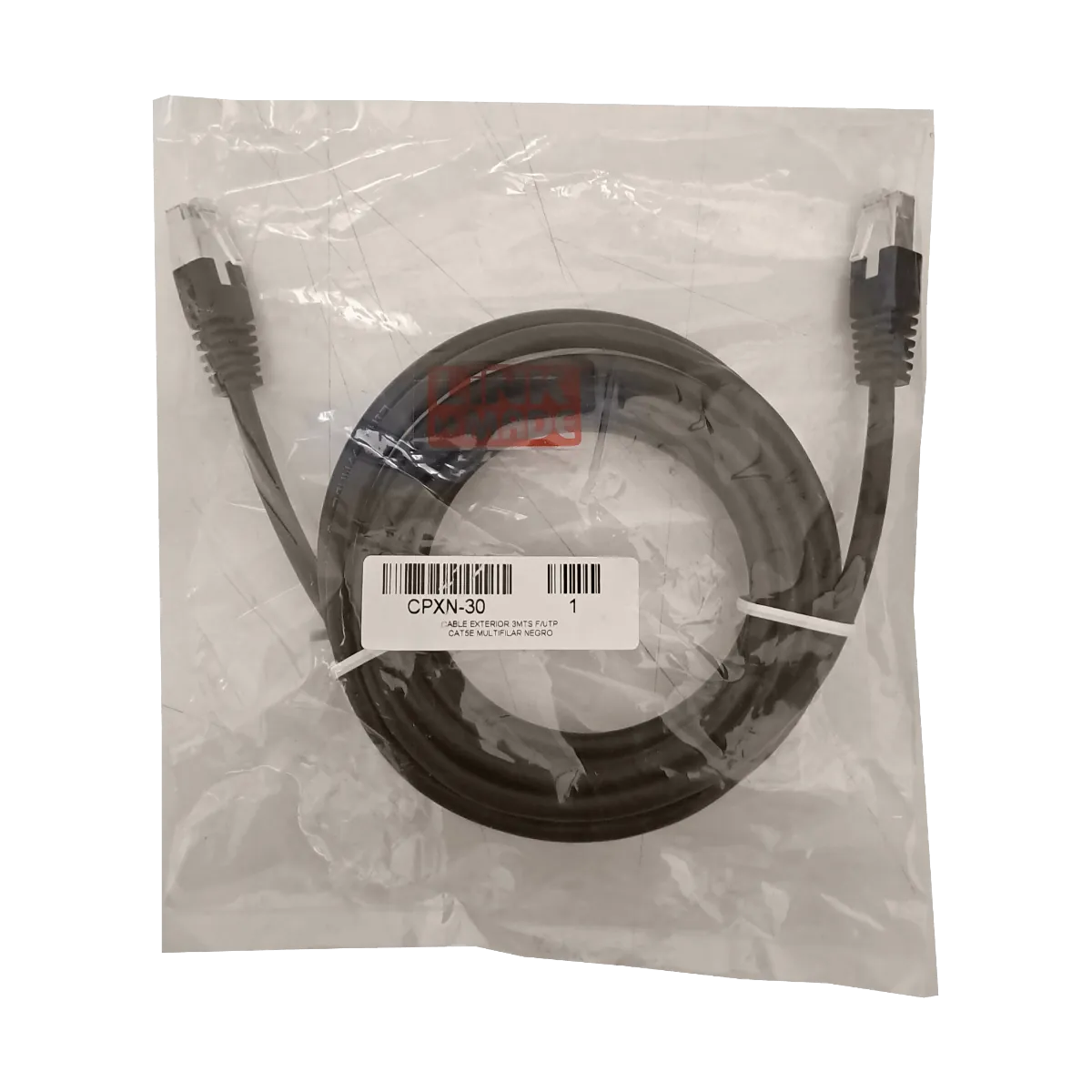 Cable Exterior LINKMADE Cat5e SF/UTP 3mt Negro Multifilar 1