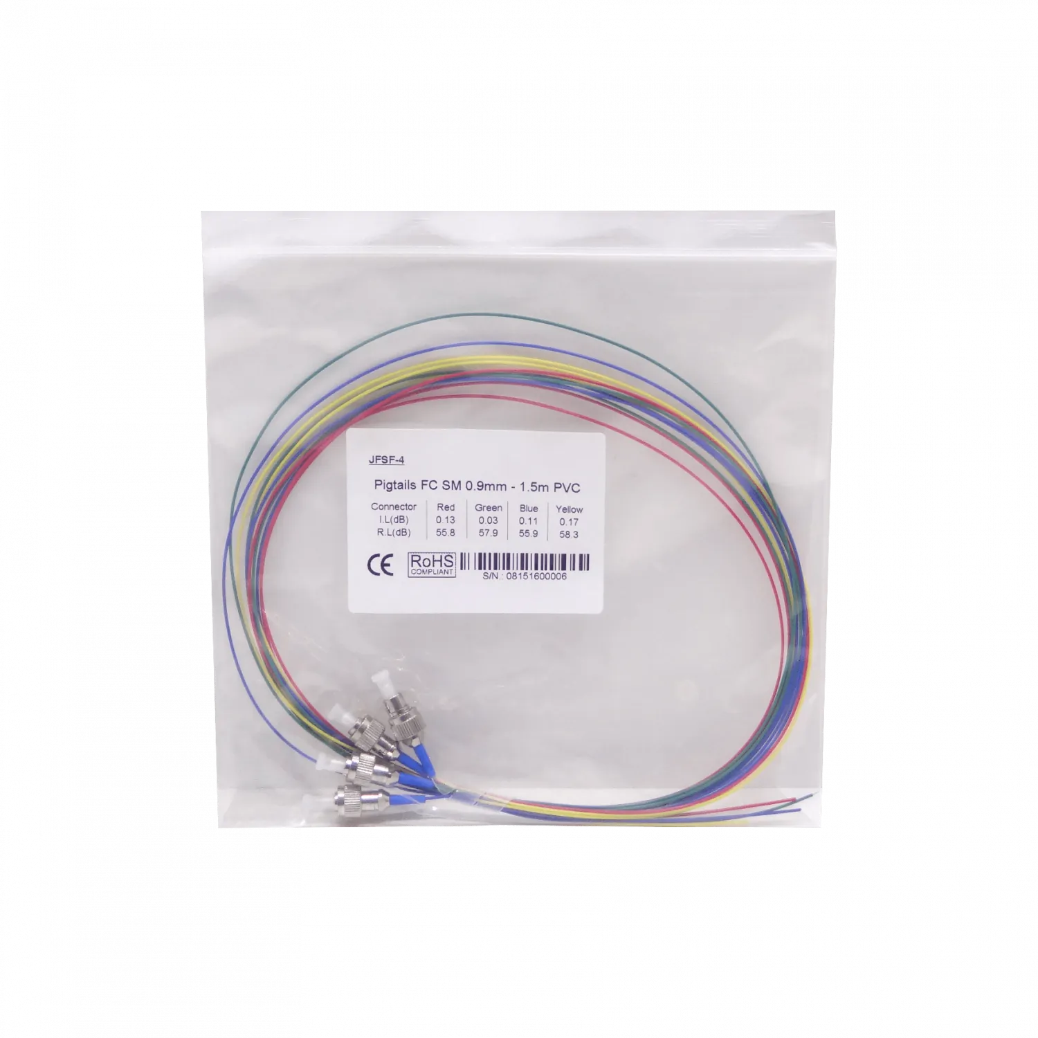 FC/UPC SM 1,5mt 4-unidades Pigtail 150cm 0,9mm 1.5mt MonoModo 9/125um 1