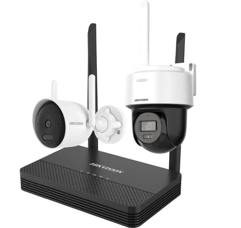 Kit de Videovigilancia IP Hikvision NKS422WBPH, NVS 4 canales, camaras IP bullet + domo 2MP 1