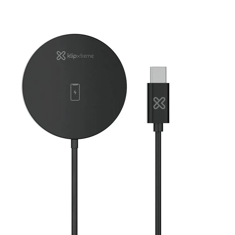 Base de carga Inalambrica Klip Extreme, Inalambrica magnetica, Hasta 15W, USB-C 1