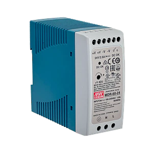 MEANWELL 24VDC 60W 2,5A Ajustable Ancho-42mm Riel-DIN Fuente-Poder