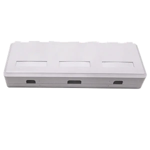 Roseta RST-6 6-Keystone Sobrepuesta Blanca con Doble Contacto