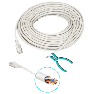 Cable Patch Genérico Cat5e 20mt Gris CCA Inyectado 26AWG