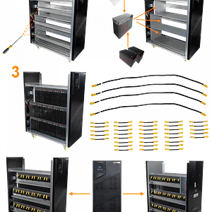 Banco Vacío CITO EBMT-6K 40 Baterías 240VDC 2x20x12V/7.2Ah Torre sin Baterías