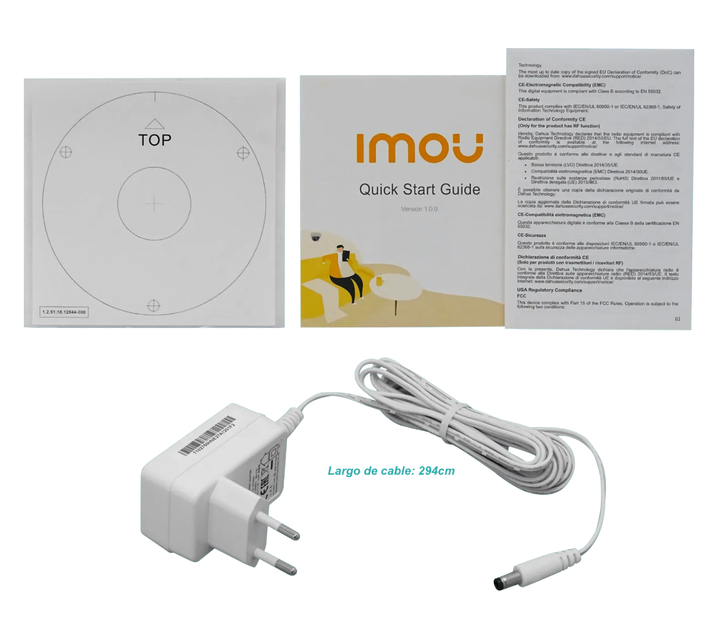 IMOU Camara Domo Wifi 2.4GHz 2MP IP MicroSD 2.8/3.6mm inc-12V/1A 1