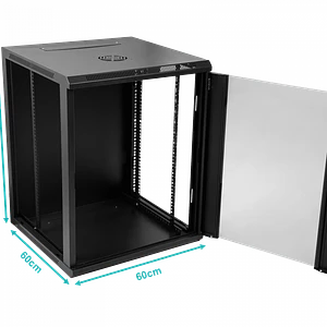 Rack de Pared LINKMADE RK15-6L 15U 60cm Fondo Negro Inc 2U Espacio Libre