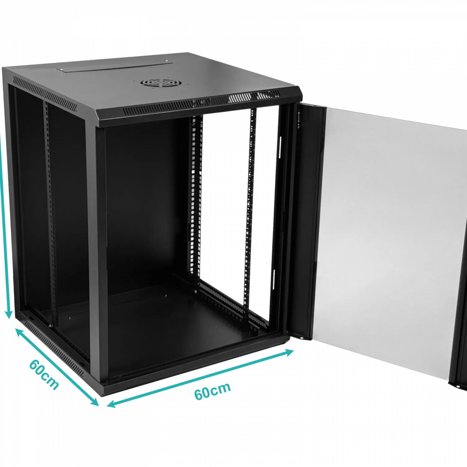 Rack de Pared LINKMADE RK15-6L 15U 60cm Fondo Negro Inc 2U Espacio Libre 1