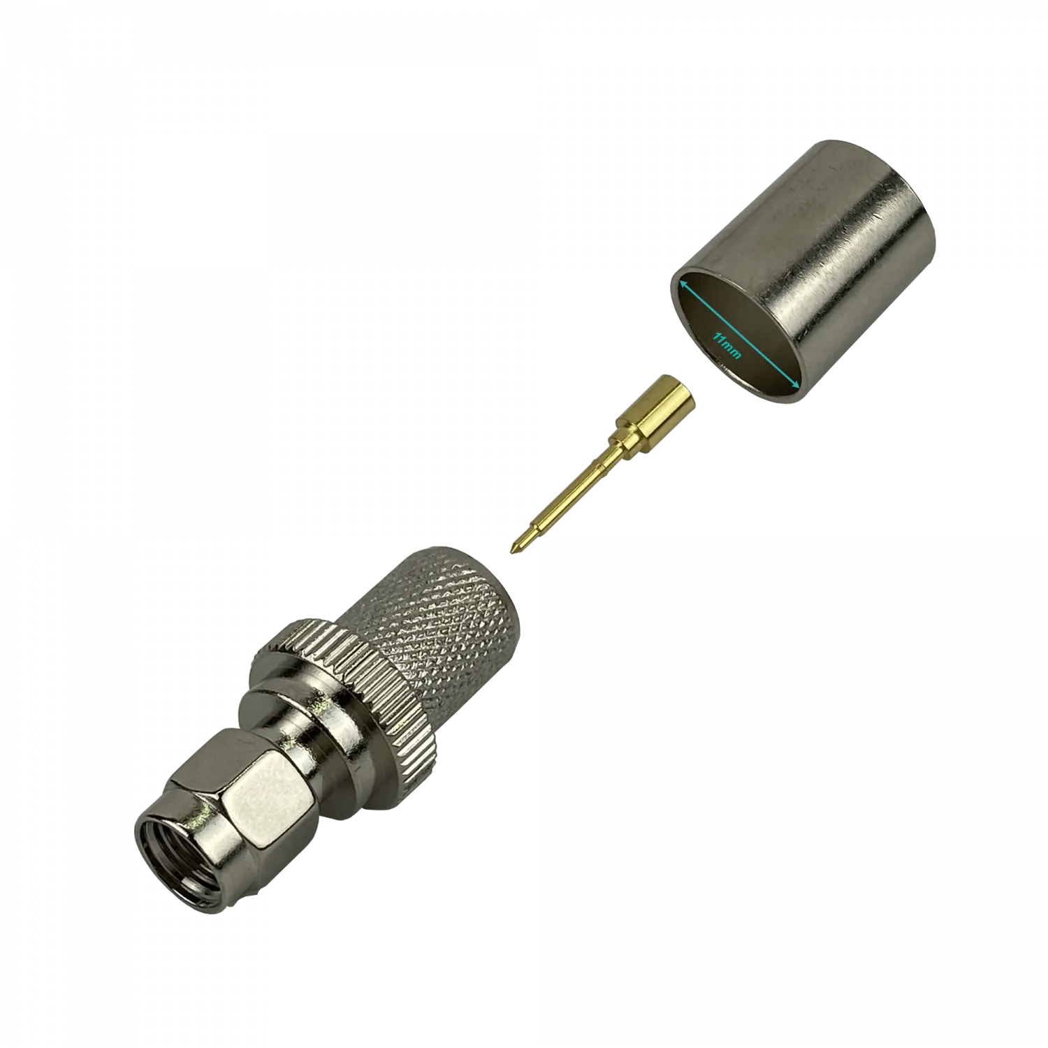 Conector SMA-Macho Crimpado para Cable Coaxial LMR400 Serie-400 1
