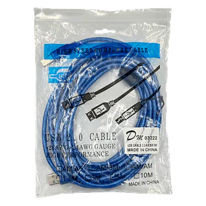 Cable USB 5m, A-Macho a B-Macho, Compatible con Impresoras