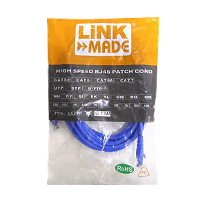 Cable Patch LINKMADE Cat6 U/UTP 7.5mt Azul LSZH Inyectado Multifilar
