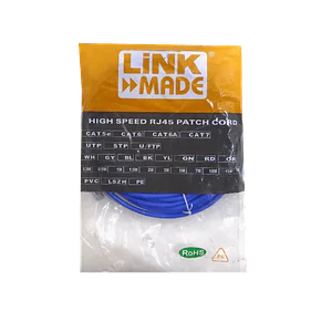 Cable Patch LINKMADE Cat6 U/UTP Azul LSZH, 10m, Inyectado, Multifilar