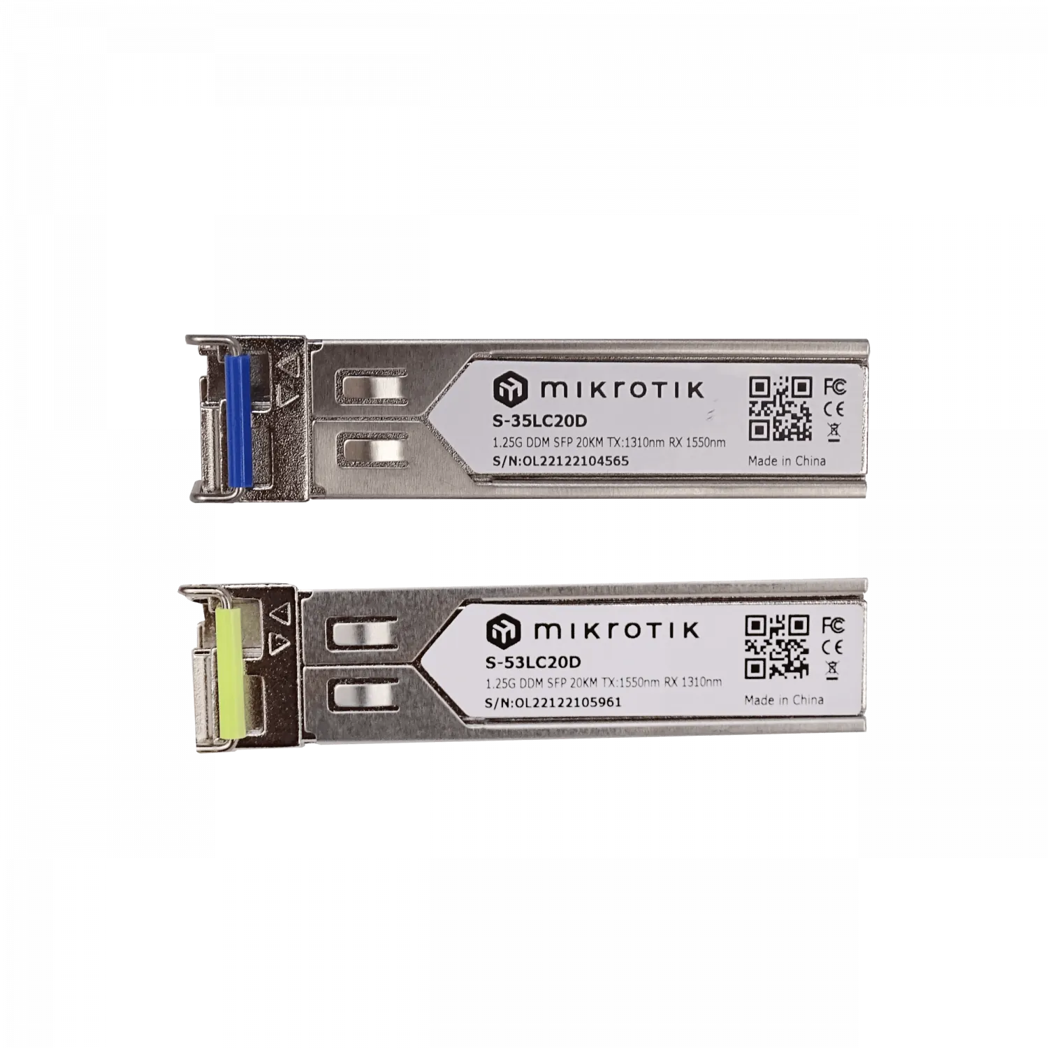 Módulo SFP MikroTik S-3553LC20D 20km 1550/1310nm 1.25Gbps 1