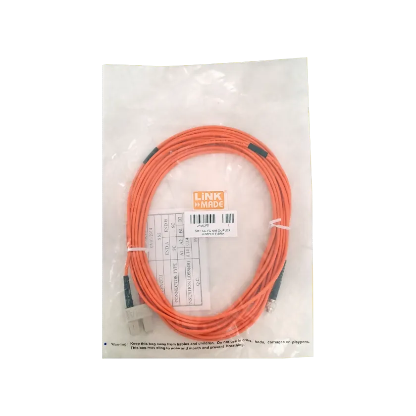 5mt SC-FC OM1 MultiModo MM Duplex Jumper Fibra 62.5/125um LSZH 1