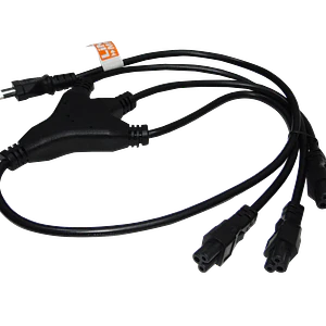 Cable de Poder LINKMADE 0.9m Trebol-C5 Hembra a CL Macho Negro 6A 3x0.75mm2 Triple