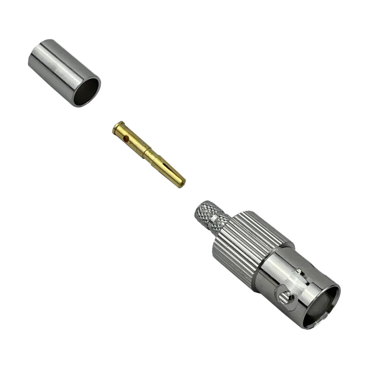 Conector BNC-Hembra Crimpeable p/cable LMR195 RG58 RG142 RG223 RG400 1