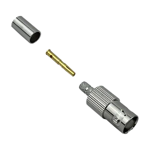 Conector BNC-Hembra Crimpeable p/cable LMR195 RG58 RG142 RG223 RG400