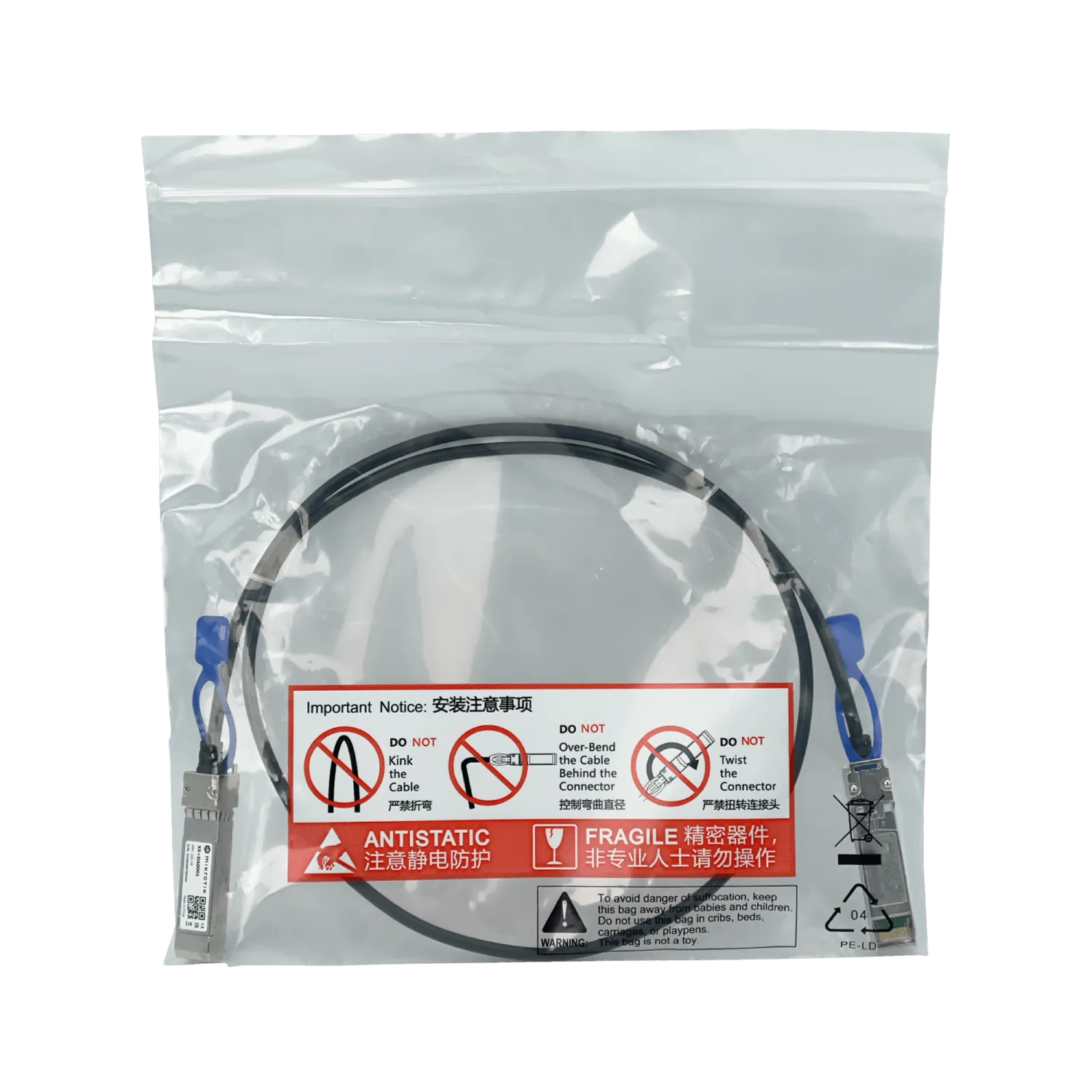 Cable Direct Attach MikroTik XS+DA0001, SFP 1G, SFP+ 10G, SFP28 25G, 1m, Alta Velocidad 1