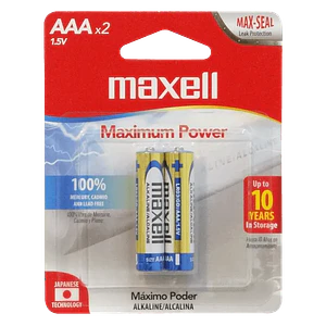MAXELL 2-Pilas-AAA Alcalinas LR03 1.5V 1,5V LR03BP2 Alkaline Blister