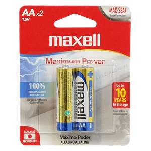 MAXELL 2-Pilas-AA Alcalinas LR6 1.5V 1,5V LR06BP2 Alkaline Blister