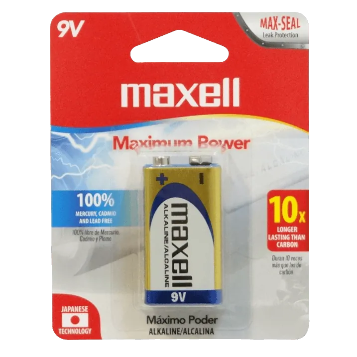 MAXELL 9V Alcalina Bateria Pila Alkaline 6LF22B19V Blister 1