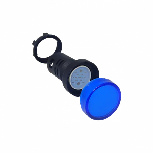 Azul Luz Piloto LED 220VAC 20mm-diametro 28mm-cabeza 51mm-altura