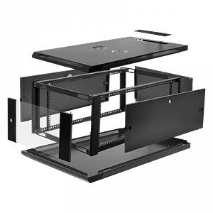 Gabinete Rack LINKMADE RK06-10LD 6U 100cm de Fondo Desarmado Negro