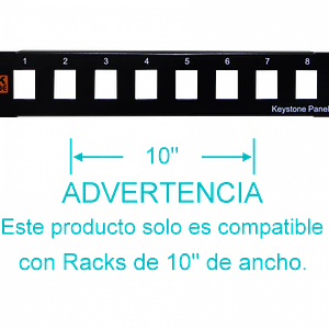 Patch Panel LINKMADE PP108L 1U 10 Pulgadas 8 Keystone Vacio Metalico