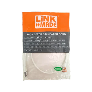 Cable Patch LINKMADE Cat6 F/UTP 1mt Blanco LSZH Inyectado Multifilar