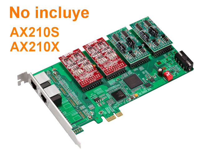 ATCOM PCIe-x1 8X 2-RJ45 REQ-AX210 3.3/5V 32BIT TARJETA ASTERISK 1