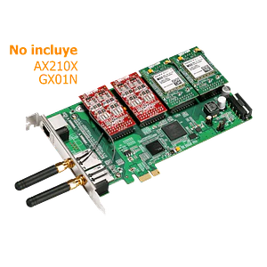 ATCOM PCIe-x1 2-GSM-SIM 4-FXO/FXS 3.3/5V 32BIT TARJETA ASTERISK 2-GSM
