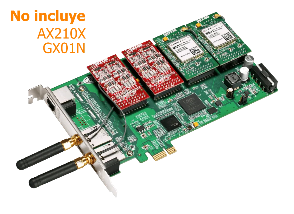 ATCOM PCIe-x1 2-GSM-SIM 4-FXO/FXS 3.3/5V 32BIT TARJETA ASTERISK 2-GSM 1