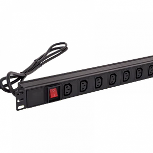 PDU 16A con 8 Enchufes C13, Entrada Schuko, Rack 1U, Interruptor Piloto
