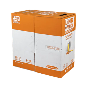 Caja Cable de Red LINKMADE Cat6 UTP 305mt Amarillo Unifilar PVC Cobre