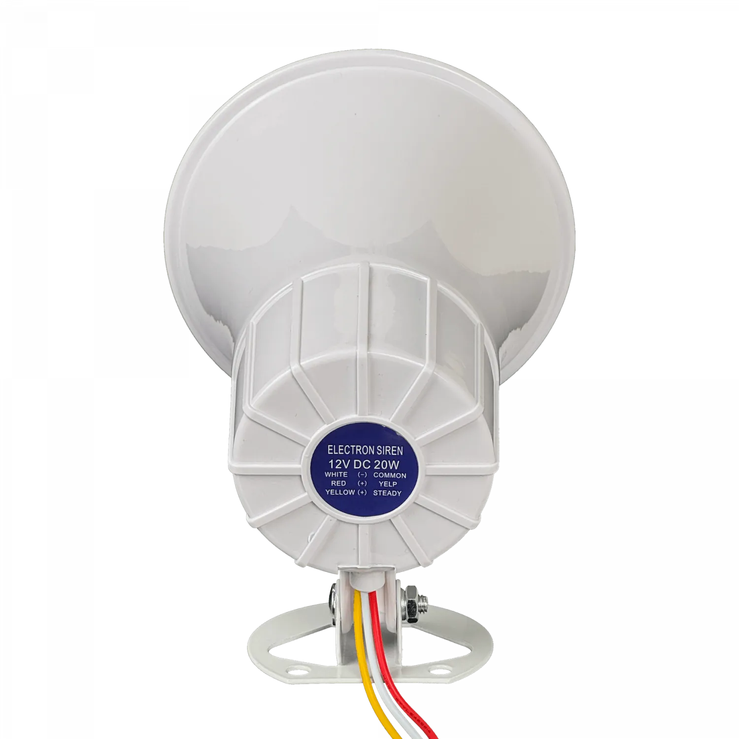 Sirena Blanca 20 watt doble tono exterior 6-12V 110 dB 1