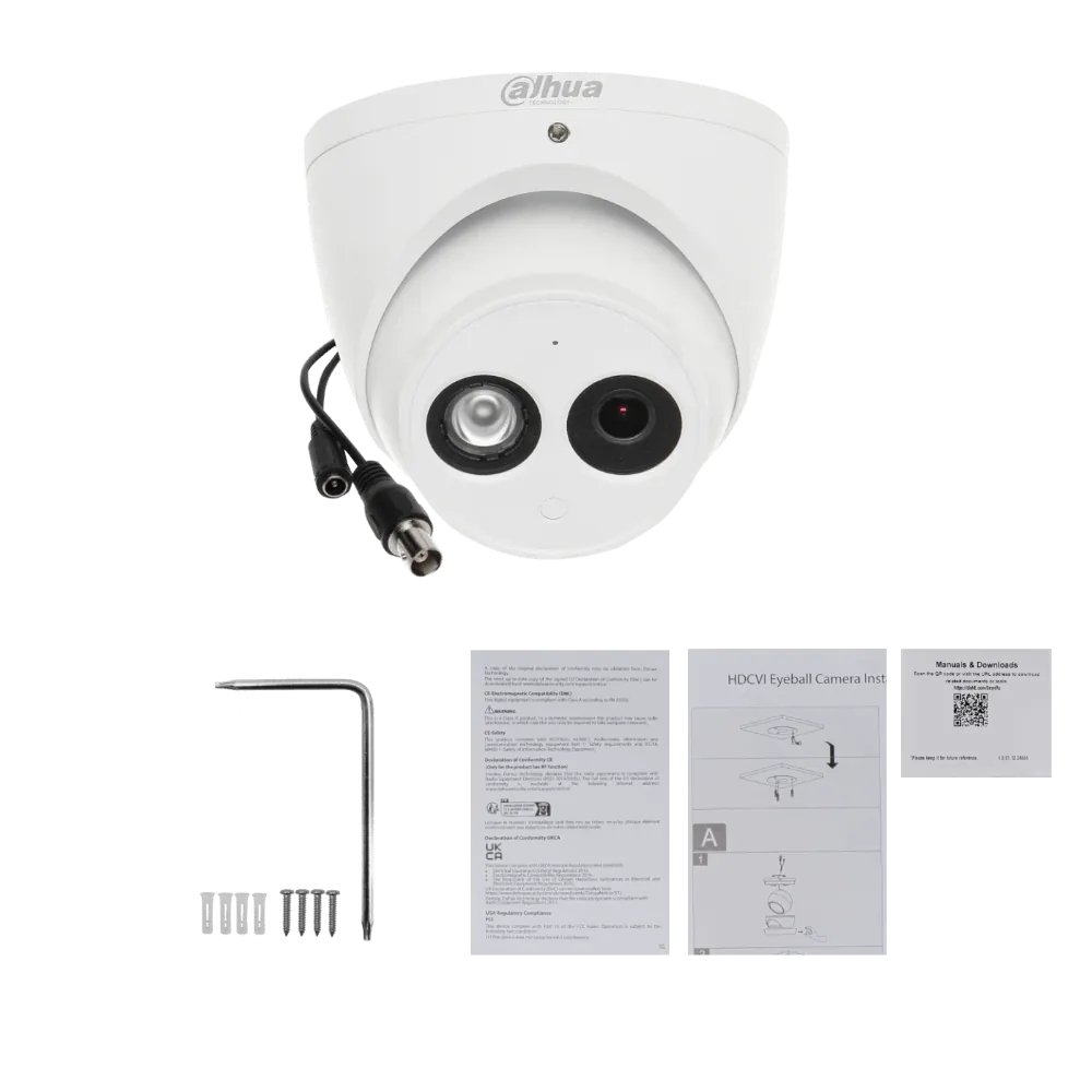 Cámara Domo Dahua 2MP 1080p 2.8mm IR50m HDCVI IP67 HAC-HDW1200EM-A - Seguridad Profesional 1