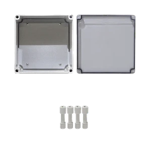 Caja estanca 200×200×130mm, ABS/PC, IP66, tapa transparente, AT-2020 