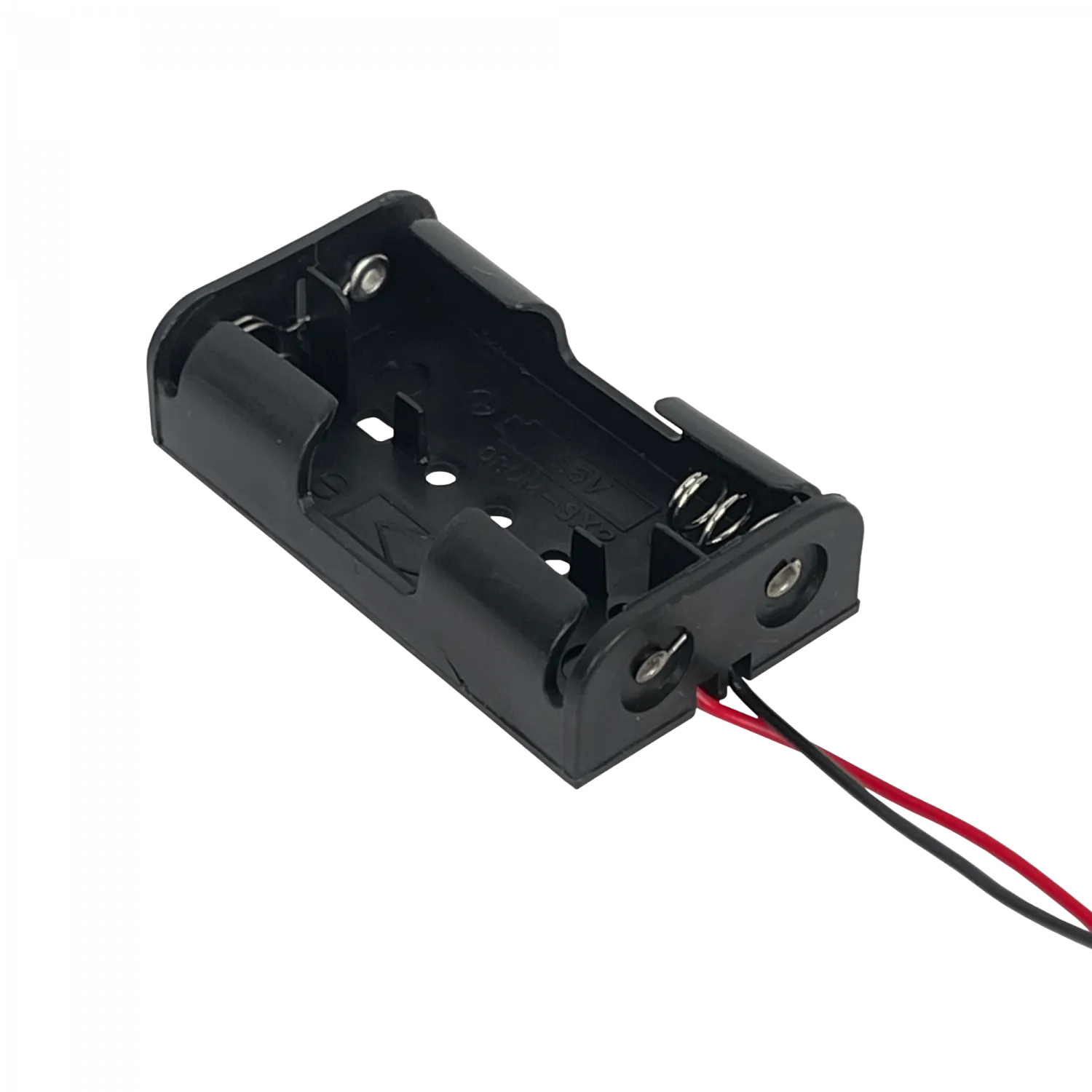PORTA-2AA. Porta-Pila 2-AA Negro Cable-10cm 1