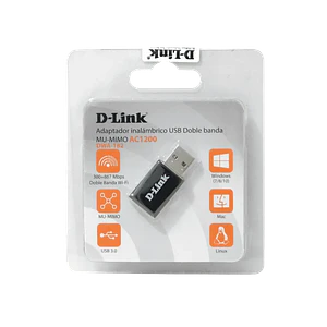 Adaptador de red Wifi USB D-Link DWA-182, AC1300/1200, Wi-Fi 5G Conectividad Dual Band (2.4 y 5 GHz)