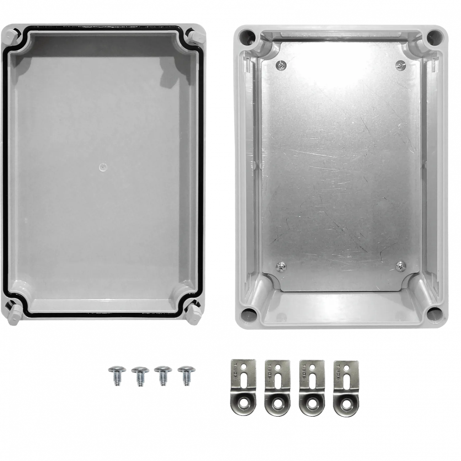 Caja plastica Tibox TJ-AG-2819 280x190x130mm gris IP66 RoHS con placa 1