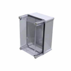 Caja ABS Tibox TJ-AT-2819-1 280x190x180mm IP66 tapa transparente con placa aluminio