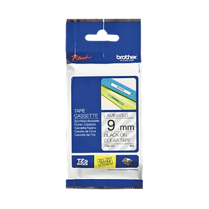  Cinta Laminada Brother TZE-121, Texto Negro sobre Fondo Transparente, 9 mm, 8 Metros