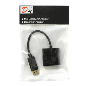 Adaptador HDMI Hembra a DisplayPort Macho, 1080p, 15cm, Negro
