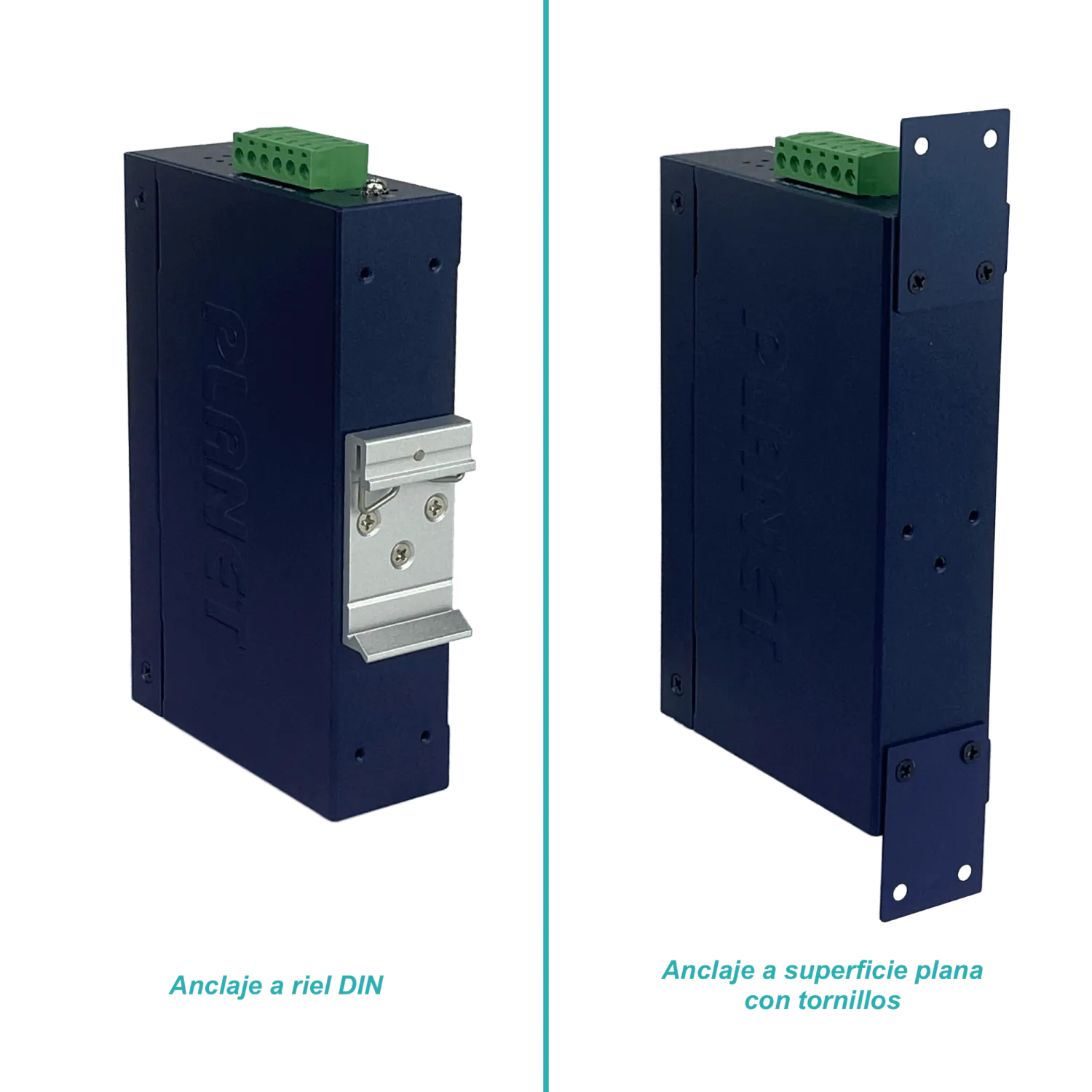 PLANET 5-100 Switch Industrial no-Admin Riel-DIN 12-48VDC 24VAC Dual 1