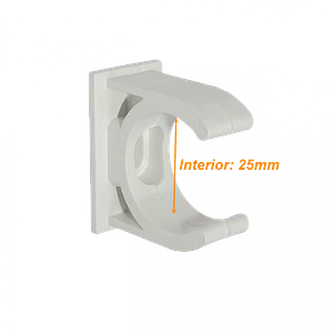 LINKCHIP 25mm Soporte Fijacion Abrazadera p/Tubo PVC Blanco Tornillo