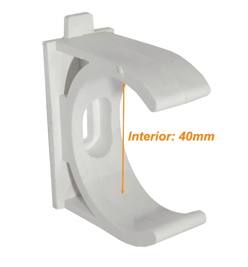 LINKCHIP 40mm Soporte Fijacion Abrazadera p/Tubo PVC Blanco Tornillo 1