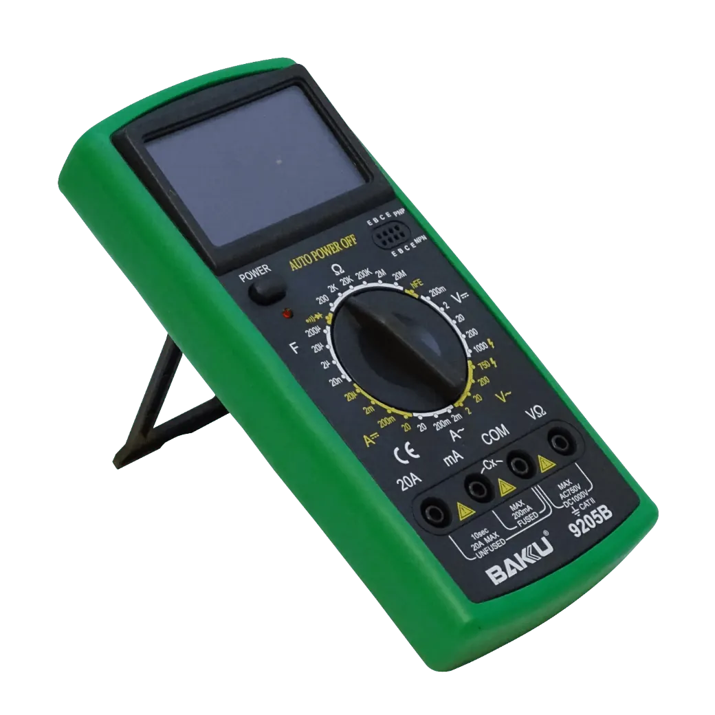BAKU Multitester Digital inc-Bateria9V 1000VDC 750VAC 10A BK-9205B 1