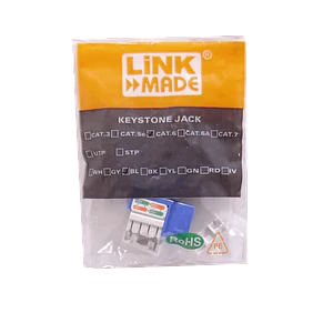 Keystone Punchable LINKMADE KP6AL Cat6 Azul U UTP RJ45 Conector Hembra
