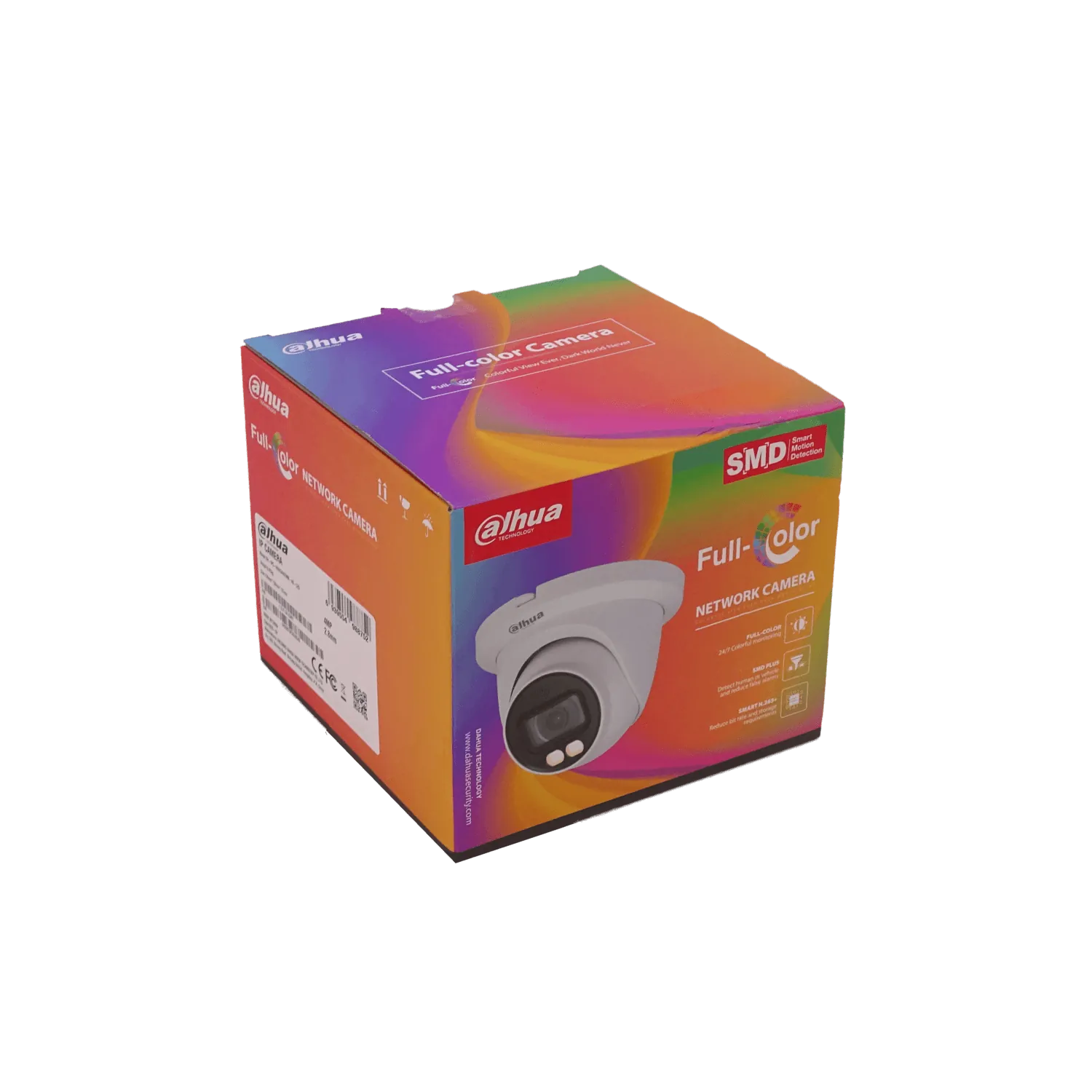 Cámara Domo Dahua 4MP Full Color Fijo 2.8mm PoE IR30m IP67 MicroSD WizSense 1
