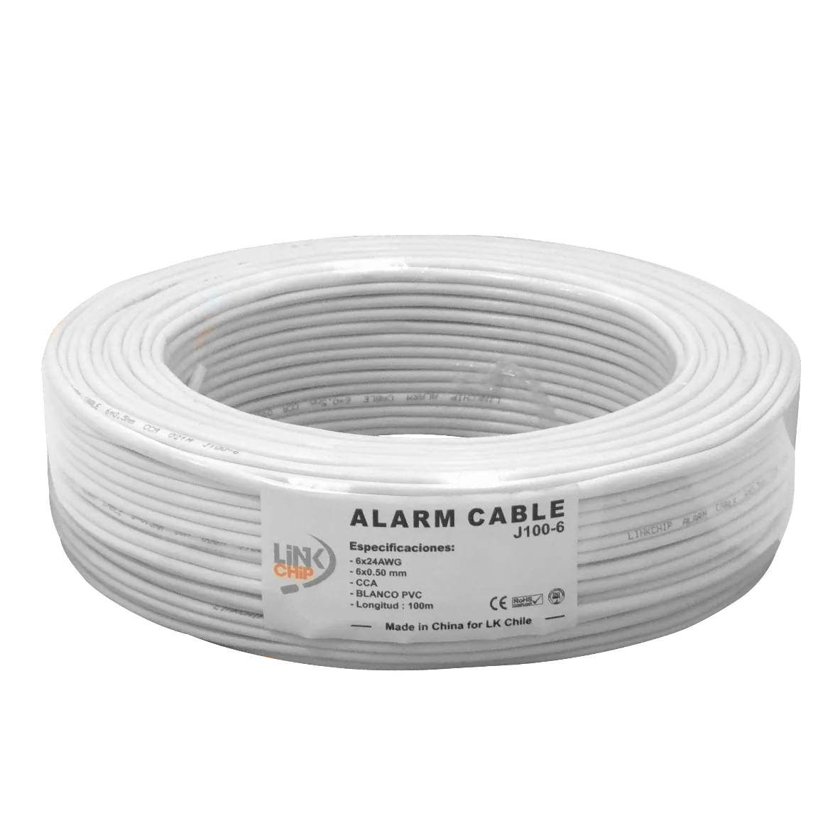 Cable Telefónico GENÉRICO J100-6 100m 6C 24AWG 3 Pares Redondo Aleación CCA 6x0,5mm   1
