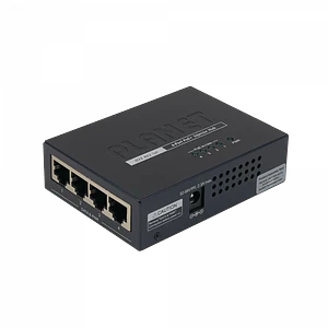 Hub Inyector PoE+ de 4 Puertos PLANET HPOE-460, 120W, Soporte Gigabit, Potencia 54V 